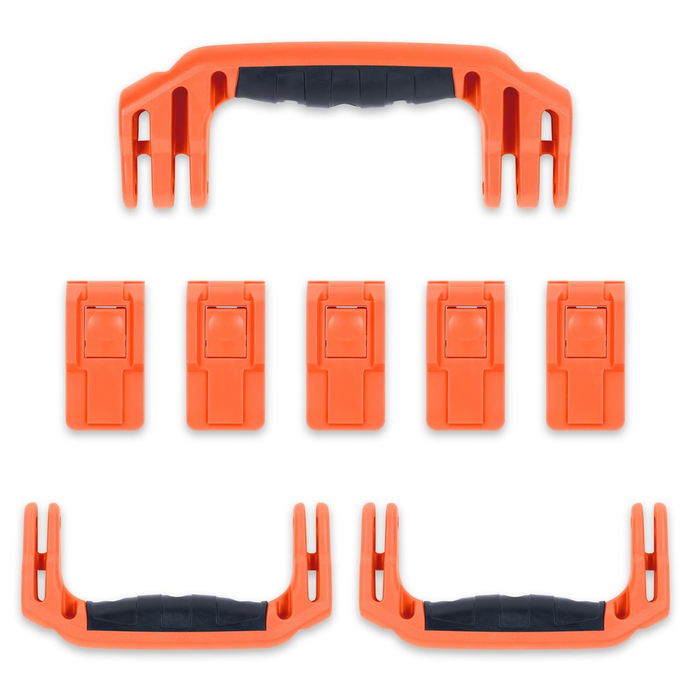 Pelican 1615 Replacement Handle & Latch Set by ColorCase - Orange Handles & Push Button Latches Latches