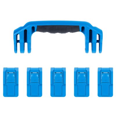 Pelican 1605 Replacement Handle & Latch Set by ColorCase - Blue Handles & Push Button Latches