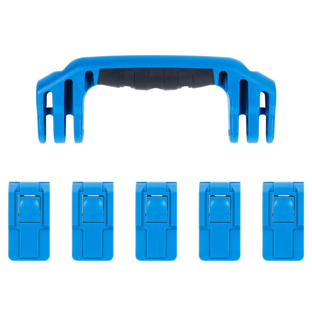 Pelican 1605 Replacement Handle & Latch Set by ColorCase - Blue Handles & Push Button Latches