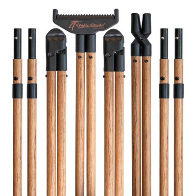 4 Stable Sticks Ultimate Wood Shooting Sticks - Lightweight, Extrem Stability for Hunting and Shooting, Foldable and transportable, 4 Point Bipod