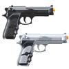 Goldenball Spring-Powered Bereta M9 Airsoft Pistol Two Pack (Silver & Black) - Shooting at 180 FPS view 1
