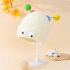 Beanie Slouchy Hat Big Eyes Little Monster Cute and Funny Cable Knitted Chunky Skull Caps Winter Warm Beanie Hat White view 4
