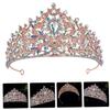 DOITOOL Wedding Bridal Headband Crown Rhinestones Elegant Rose Gold Hair Jewelry for Bride for Weddings Proms and Formal Events view 3