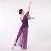 Lyrical Dance Costumes for Women Modern Contemporary Dancewear One-piece Jumpsuit Unitard Sequin Power Mesh Tulle Wide Leg Pants Bottom Leotards Maxi Overdress Jazz Dance Solo Costume Purple XS view 4