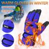 YOLAI Winter Ski Gloves for Men Women Winter Snow Gloves Windproof Touchscreen Gloves for Cold Weather Warm (A-Blue, One Size) view 2