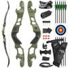 62" Recurve Bow Gordon Limbs ILF Interface CNC Machining 30-60Lbs for Adult Archery Competition Athletic Right Hand (50Lbs, Army Green)
