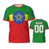 Custom Name Number Ethiopia Flag Emblem Men's Patriotic T Shirt 3D Tops Sport Soccer Shirts view 1