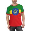 Custom Name Number Ethiopia Flag Emblem Men's Patriotic T Shirt 3D Tops Sport Soccer Shirts view 2