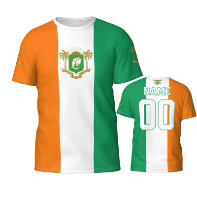 Custom Name Number Cote D'Ivoire Flag Emblem Men's Patriotic T Shirt 3D Tops Sport Soccer Shirts