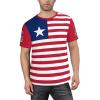 Custom Name Number Liberia Flag Emblem Men's Patriotic T Shirt 3D Tops Sport Soccer Shirts view 2