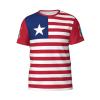 Custom Name Number Liberia Flag Emblem Men's Patriotic T Shirt 3D Tops Sport Soccer Shirts view 4
