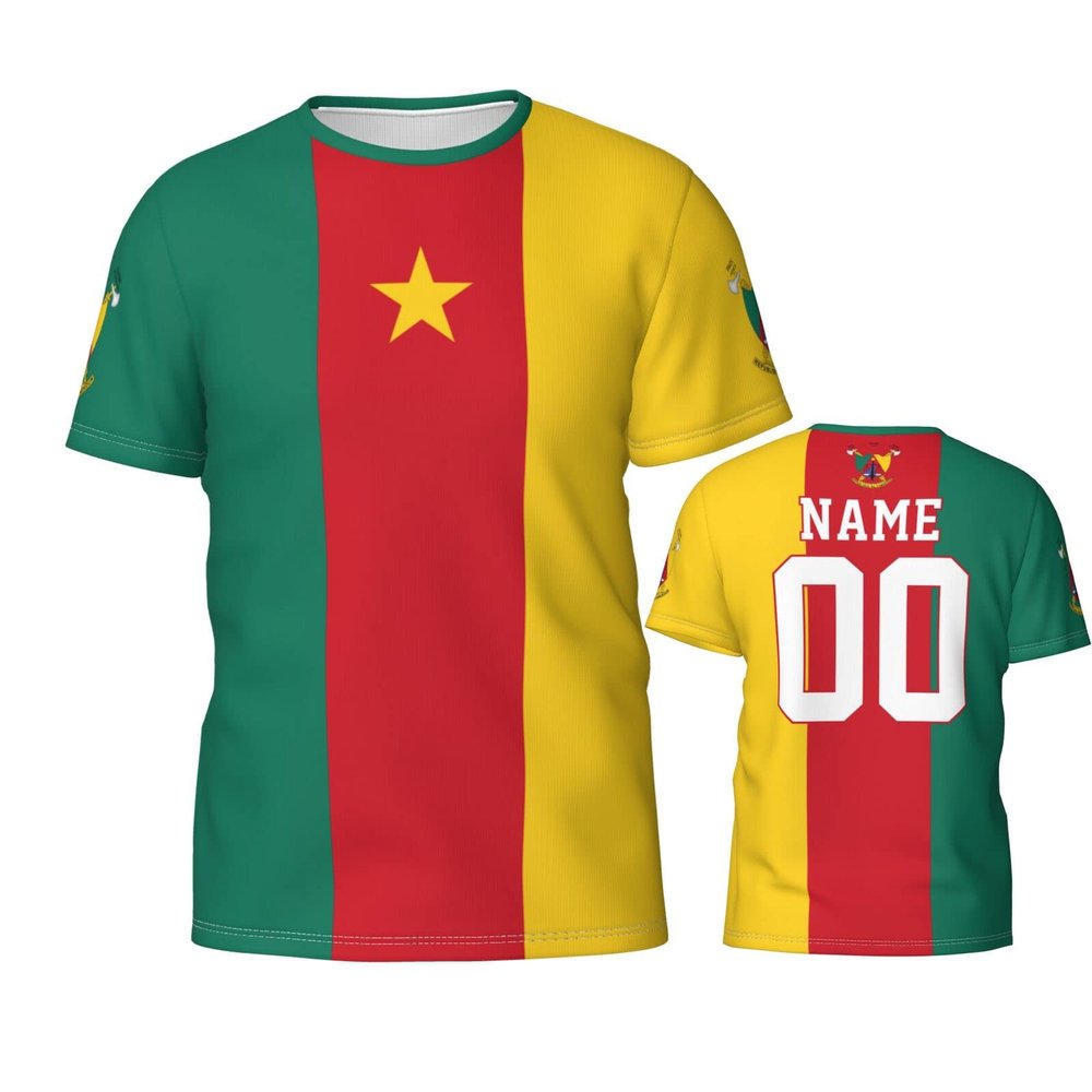 Custom Name Number Cameroon Flag Emblem Men's Patriotic T Shirt 3D Tops Sport Soccer Shirts