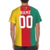 Custom Name Number Cameroon Flag Emblem Men's Patriotic T Shirt 3D Tops Sport Soccer Shirts view 3