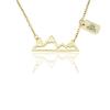 Quan Jewelry Mountain Pendant Necklace for Women, Adventure and Outdoor Lovers Mountains Jewelry with Greeting Card, Virtual Thanksgiving Gift Ideas, and also best friend necklace Adjustable Chain 16" to 18" - Gold-Tone view 1