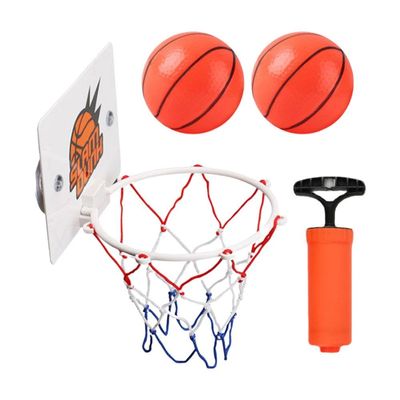 pulunto Mini Basketball Hoop Kit Plastic Basketball Backboard with Suction Cup for Indoor Sports Wall Mount Basketball Hoop Set with 2 Balls Funny Home Basket Sports Excersise