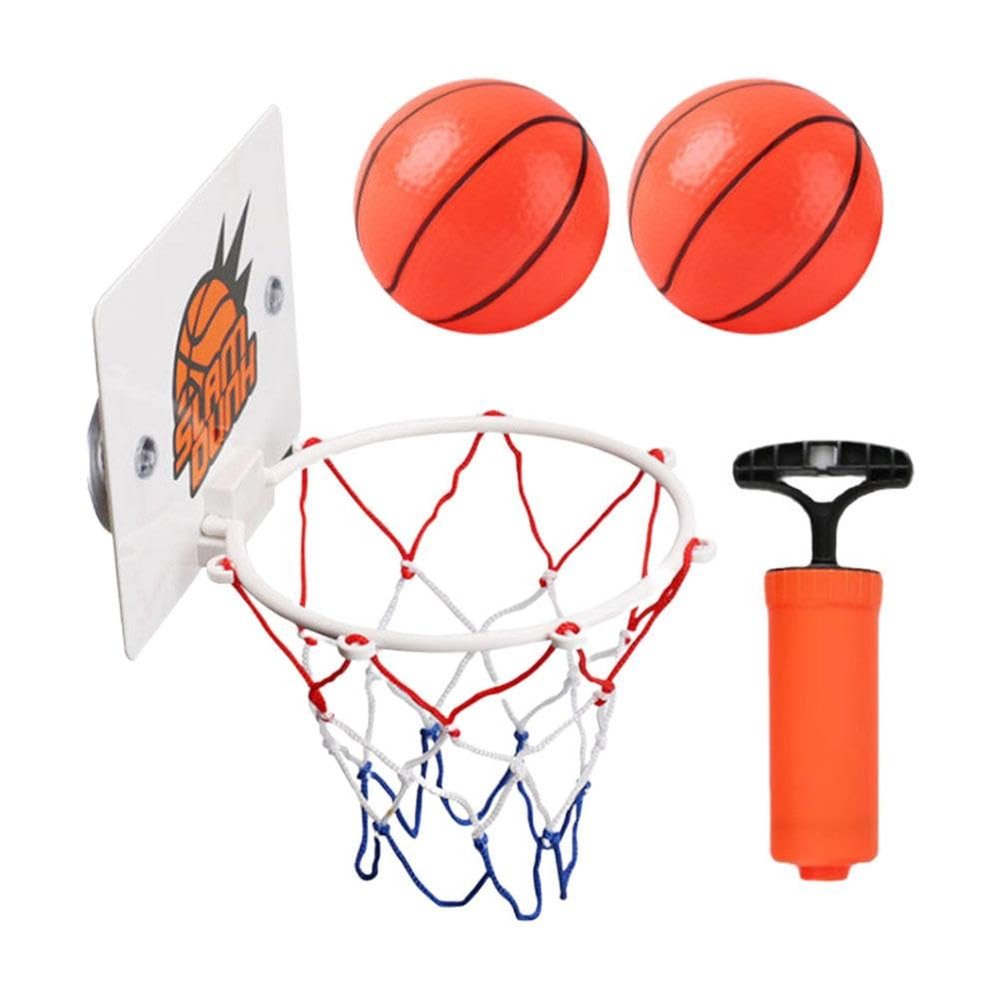 pulunto Mini Basketball Hoop Kit Plastic Basketball Backboard with Suction Cup for Indoor Sports Wall Mount Basketball Hoop Set with 2 Balls Funny Home Basket Sports Excersise