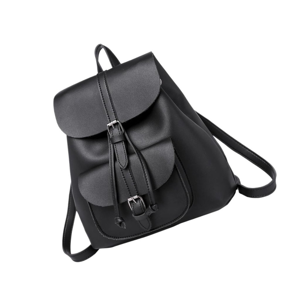 Gatuida Retro Pu Backpack for Women Stylish and Durable Fashion Bag Capacity Travel Backpack Chic Black Design for Daily Use and