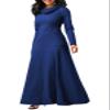 Bengbobar Womens Turtleneck Dress Long Sleeve Plain Swing Maxi Dress Winter Elegant Plus Size Dresses with Pockets view 2