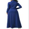 Bengbobar Womens Turtleneck Dress Long Sleeve Plain Swing Maxi Dress Winter Elegant Plus Size Dresses with Pockets view 3