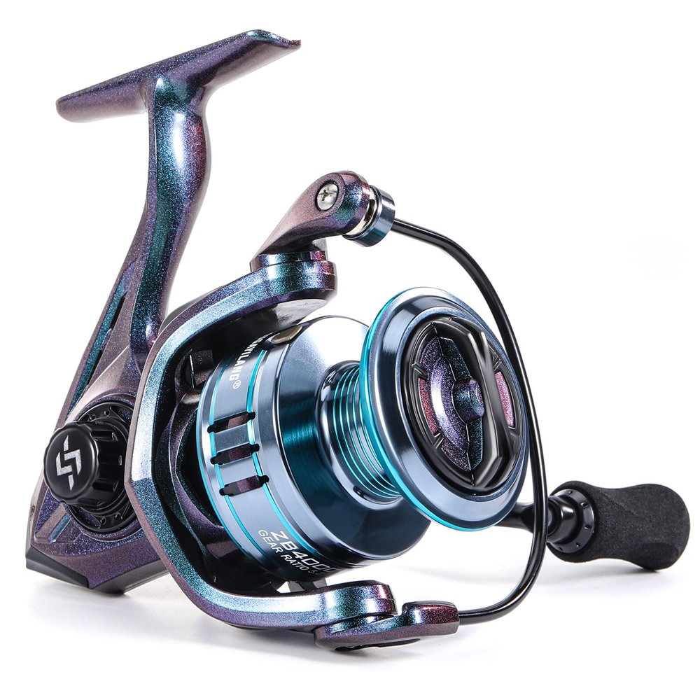 Sougayilang Chameleon Paint Spinning Fishing Reel,Super Powerful Smooth Drag with 11+1 Ball Bearings from 1000 to 4000 Series for Freshwater Saltwater 4000