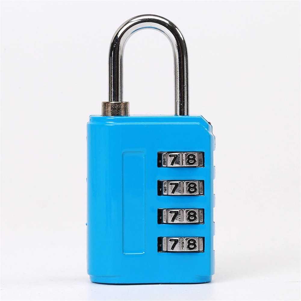 4 Digits Password Code Combination Padlock Aluminum Alloy Suitcase for Luggage Travel Code Lock Code Keyed Thieft Lock 1Pcs (Color : Blue)