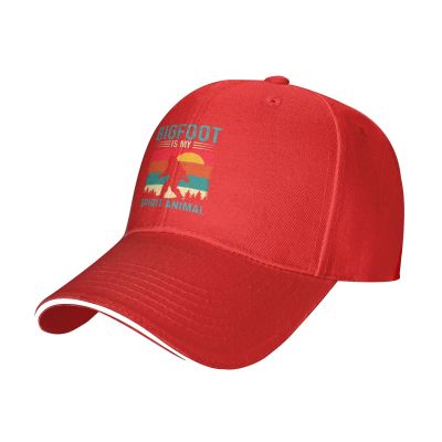Bigfoot is My Spirit Animal Bigfoot Baseball Cap for Men Women Adjustable Funny Dad Hat Red