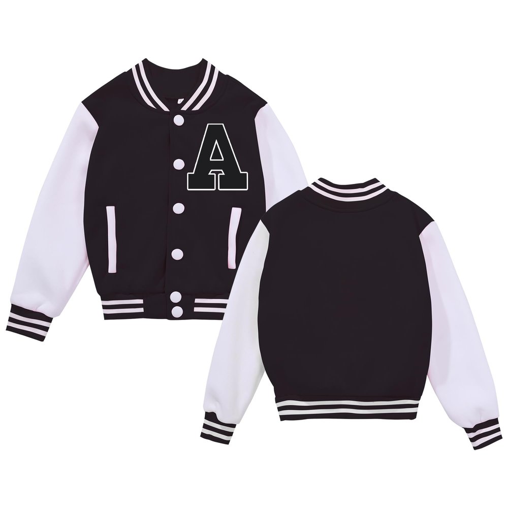 NICNZQI Kids Varsity Jacket Girls Baseball Jacket Boys Bomber Outwear with Pocket Coat