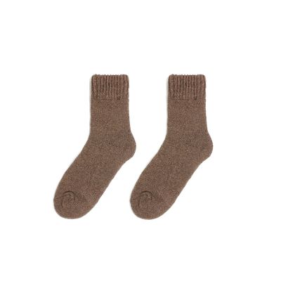 AFTOSA Wool socks autumn and winter thickened women's socks warm solid color terry socks snow ladies mid-cut socks
