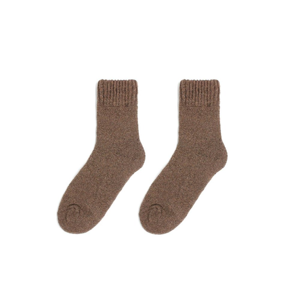 AFTOSA Wool socks autumn and winter thickened women's socks warm solid color terry socks snow ladies mid-cut socks