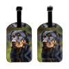 Rottweiler Pattern Print Suitcase Luggage Tag, Leather Suitcase Tags, with Privacy Name Address Labels view 2