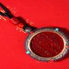 YTDJJWLS Natural Vermilion Mountain Wheel Pendant Bagua Wheel Necklace Ethnic Style Pendant, Red view 2