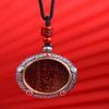 YTDJJWLS Natural Vermilion Mountain Wheel Pendant Bagua Wheel Necklace Ethnic Style Pendant, Red view 3