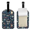 Nautical Sailing Pirate Theme Print Suitcase Luggage Tag, Leather Suitcase Tags, with Privacy Name Address Labels view 1