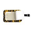 Mustard Yellow and Black Print Suitcase Luggage Tag, Leather Suitcase Tags, with Privacy Name Address Labels view 3