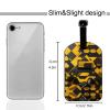 Mustard Yellow and Black Print Suitcase Luggage Tag, Leather Suitcase Tags, with Privacy Name Address Labels view 4