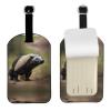 Cute Honey Badger Print Suitcase Luggage Tag, Leather Suitcase Tags, with Privacy Name Address Labels view 1