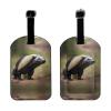 Cute Honey Badger Print Suitcase Luggage Tag, Leather Suitcase Tags, with Privacy Name Address Labels view 2