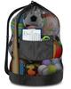 Heavy Duty Soccer Ball Net Bag(100L Extra Large Capacity 10-12Balls), Drawstring Mesh Ball Bag with Zipper Pocket, Sports Equipment Storage Organizer Hold for Gym, Beach, Cloth, Swimming Gears (1) view 1