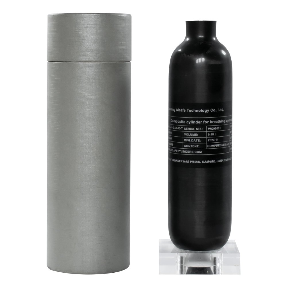 TUXING New Model 4500Psi Carbon Fiber Air Tank,0.48L/480CC/29Cu in Pcp Air Tank,HPA Composite Cylinder for PCP Airgun Charging System Paintball Fill Station