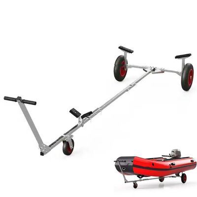 FAJOME Adjustable Boat Trailer Dolly, Carbon Steel Inflatable Boat Trailer Mover, 15'' Pneumatic Tires & Nonslip Support Bracket, for Moving Kayak Motorboat Fishing Boat
