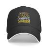 One of The Best Dads Get Promoted to Grandpa Baseball Cap for Men Women Adjustable Funny Dad Hat Black view 2