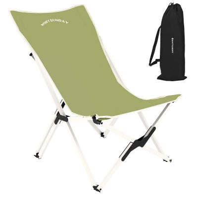 Whitsunday Outdoor Chair Camping Folding Butterfly Chair with Pillow, Portable Reclining Chair for Camping, Picnic, Beach, Travel, Hiking -Green