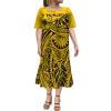 2023 Summer New Micronesia Muumuu Dress Fishtail Mini Dress Dinner Women's Puffed Sleeve Dress view 3