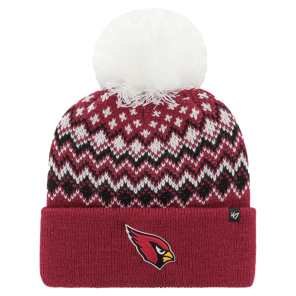 47 Women's Cardinal Arizona Cardinals Elsa Cuffed Knit Hat with Pom