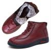 Women's Winter New Fleece Thickened Warm Soft Bottom Cotton Boots Waterproof Slip-on Snow Shoes Leather Ankle Booties (Color : Red, Size : 8.5) view 1