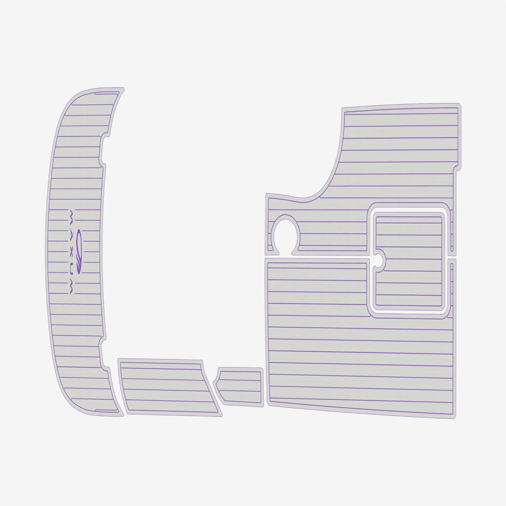 2002-2007 Maxum 2400 SC Cockpit & Swim Platform 1/4 6mm eva Faux Teak Deck Surfing Boat Fishing Boat Motorcycle Hurts crapet Non-Slip mat Floor (Grey oveer Purple)