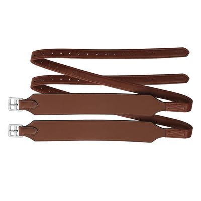 Exion Horse Stirrup Leather for English Saddle | Wide Horse Stability Leather Stirrup for Dressage and Jumping Saddles (Oak Brown, 48 inch)
