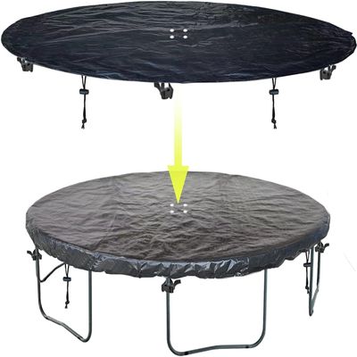 SIHAIAN 12 FT Trampoline Protective Cover, Waterproof, Anti-UV, Snow & Dust-Proof, Black