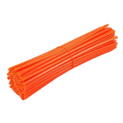 LeosHi 72PCS 24cm Universal Dirt Bike Spoke Covers Motorcycle Wheel Rim Spoke Wrap Kit Skins Protector Cover for Motocross Bicycle Bike (Size : Orange)