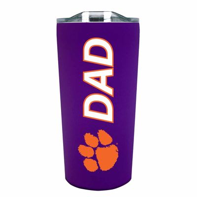 Campus Colors NCAA Stainless Steel Travel Tumbler for Dad - 18 oz - Double Walled Insulated Drinkware (Clemson Tigers - Purple)